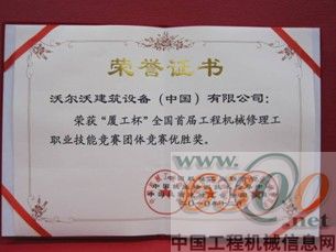 沃爾沃建筑設(shè)備 廈工杯 獲獎